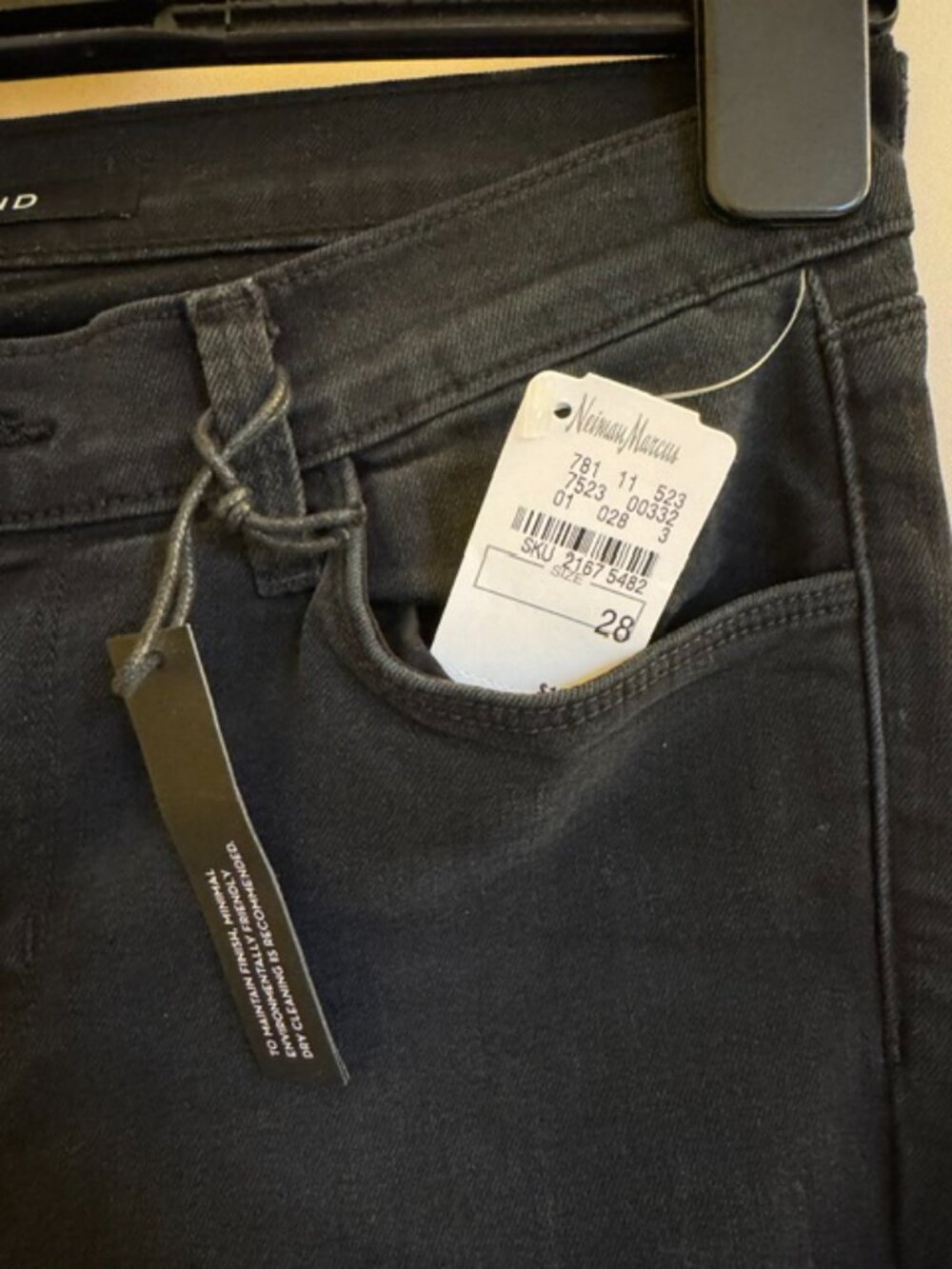 J Brand Black Skinny Jeans w/ Crystal Rhinestone Hem Detail — Size 28 - Picture 4 of 6